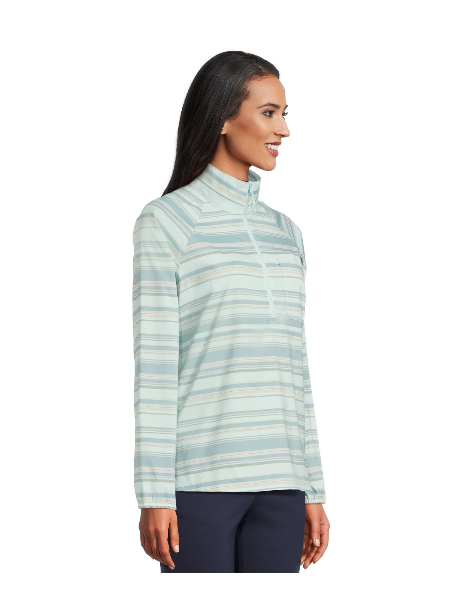 Пуловер L.L.Bean Everyday SunSmart Quarter-Zip Pullover Colorblock Woven Shirt — 2
