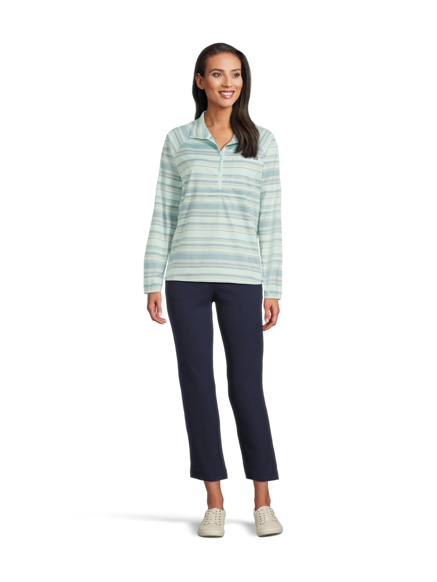 Пуловер L.L.Bean Everyday SunSmart Quarter-Zip Pullover Colorblock Woven Shirt — 5