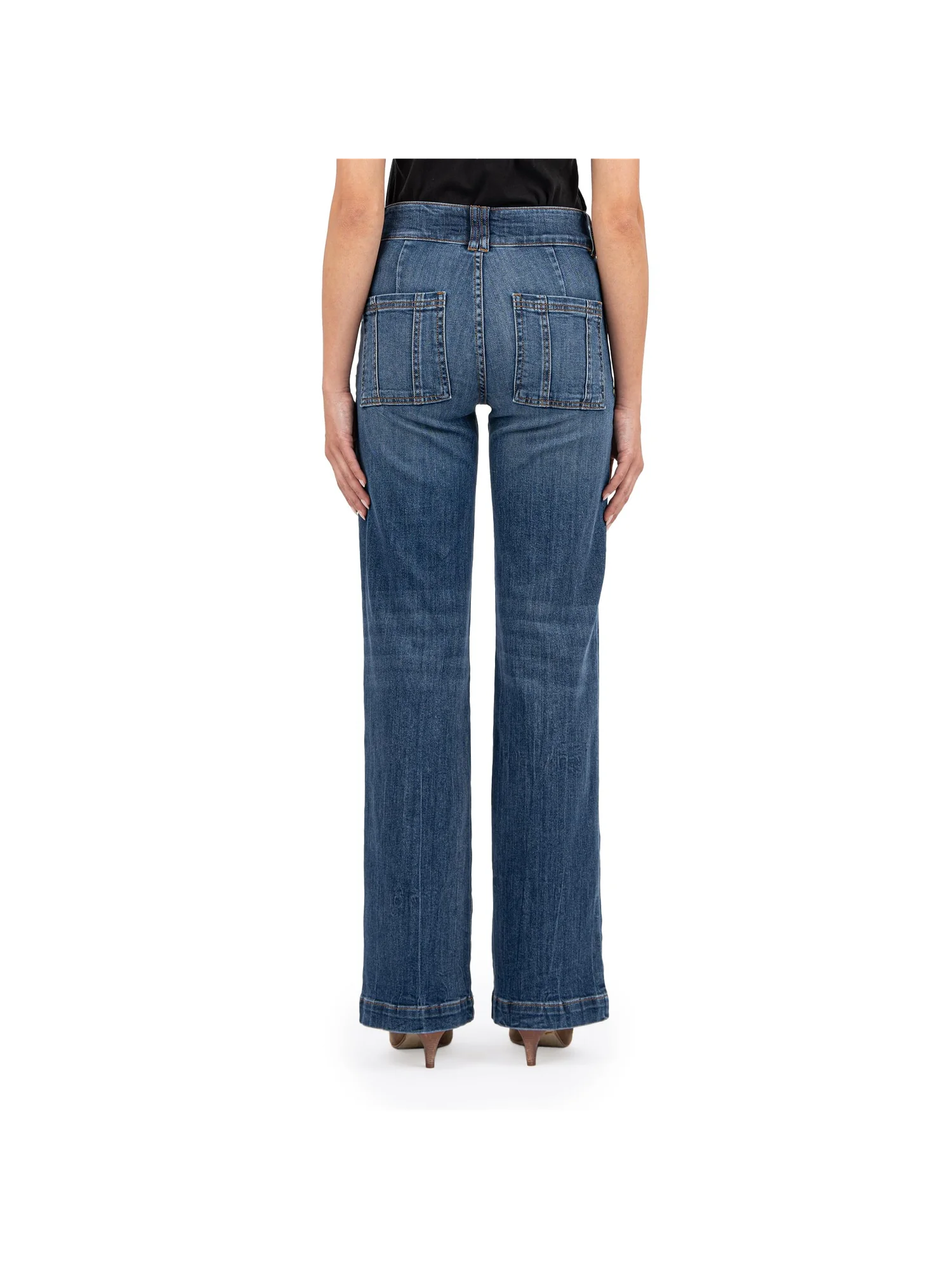 Джинсы KUT from the Kloth JODI HIGH RISE WIDE LEG -PORKCHOP FRONT POCKETS, цвет FAIRNESS — 3