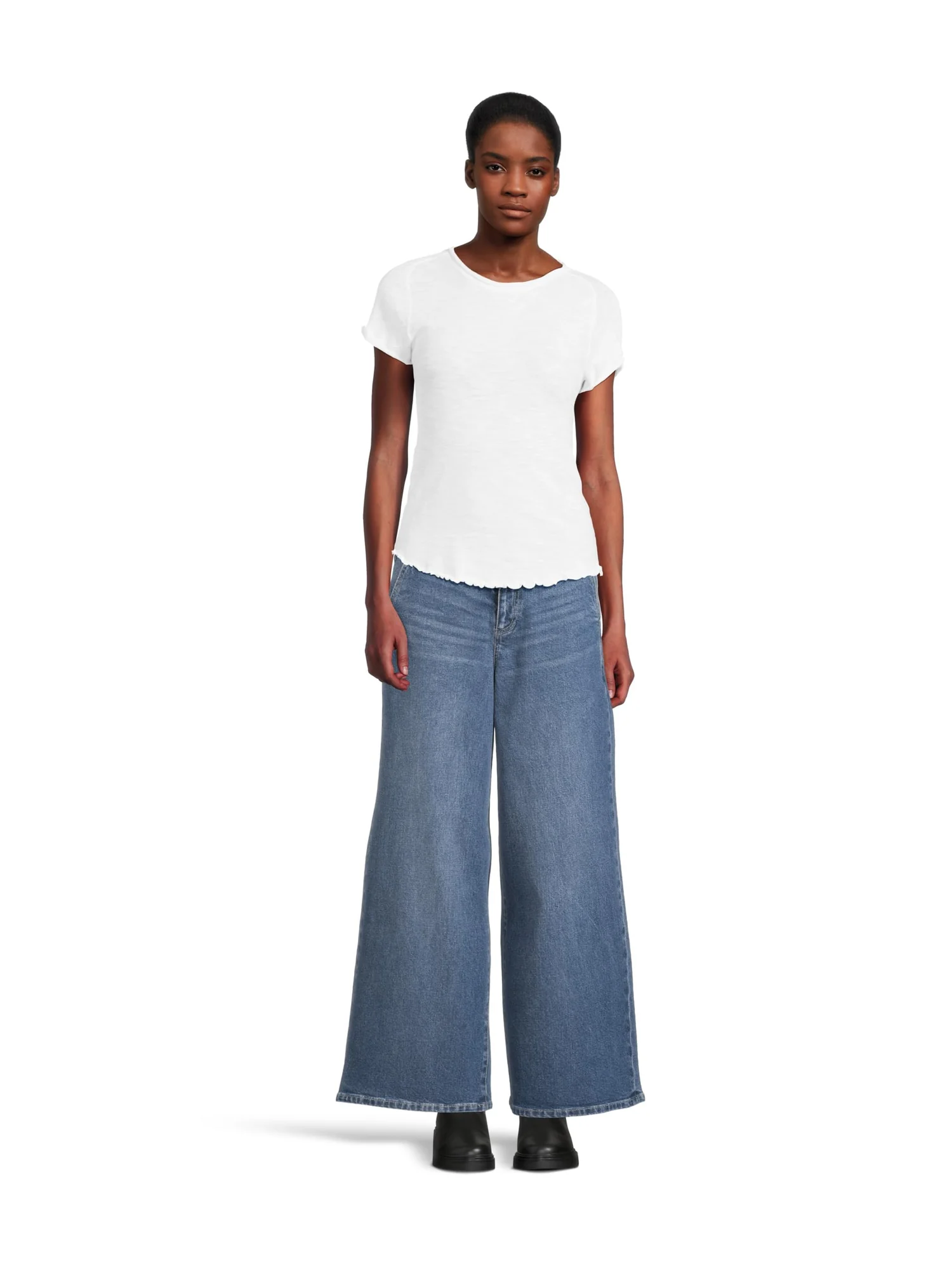Джинсы Paige Cameron Wide Leg 31 w/ Front Yoke And Trouser Pockets in Katerina, цвет Katerina — 5