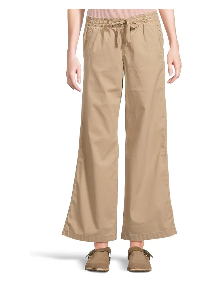 Брюки L.L.Bean Lakewashed Pull-On Wide-Leg Striped Chambray Pants — 1