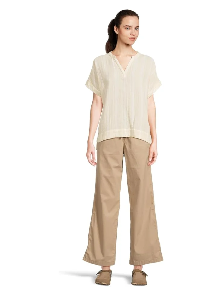 Брюки L.L.Bean Lakewashed Pull-On Wide-Leg Striped Chambray Pants — 6