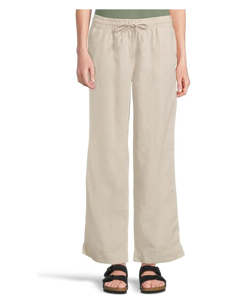 Брюки L.L.Bean Premium Linen Breezy Striped Pull-On Pants — 1