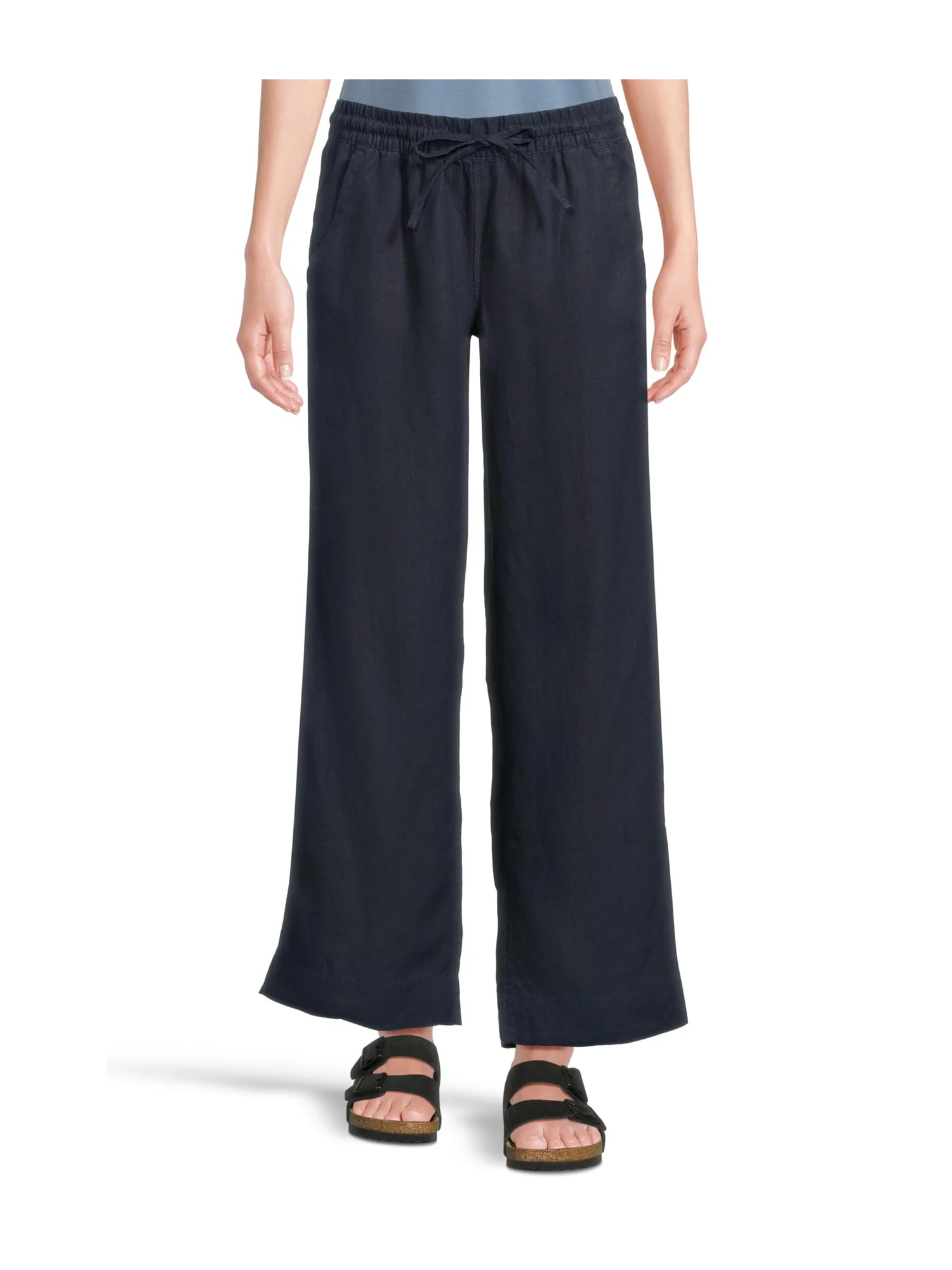 Брюки L.L.Bean Premium Linen Breezy Striped Pull-On Pants — 1