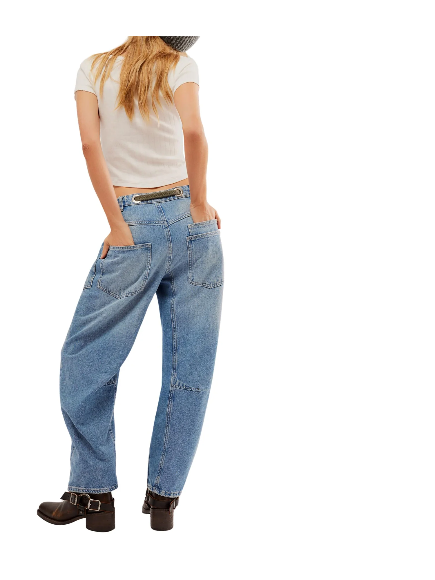 Брюки Free People Moxie Low Slung Pull-On Barrel — 2
