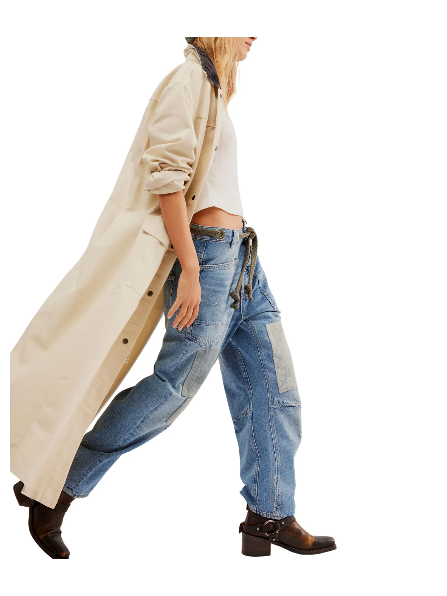 Брюки Free People Moxie Low Slung Pull-On Barrel — 3