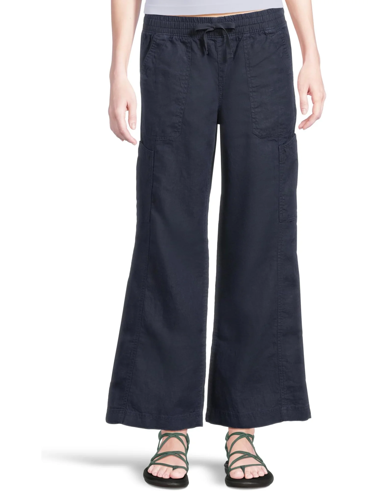 Джинсы L.L.Bean Women's Premium Linen Breezy Mid-Rise Wide Leg Utility Pull-On Pants — 1