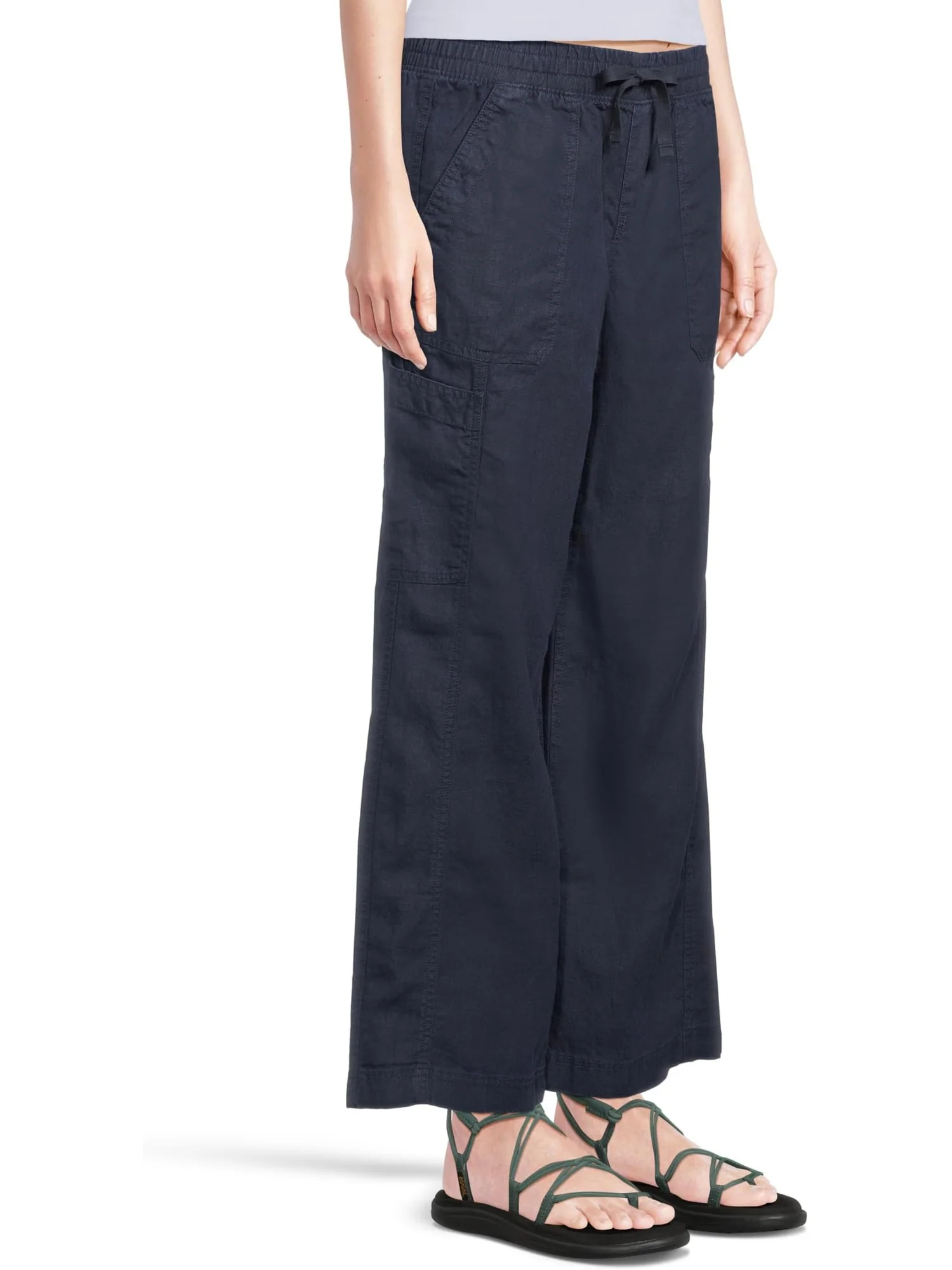 Джинсы L.L.Bean Women's Premium Linen Breezy Mid-Rise Wide Leg Utility Pull-On Pants — 2