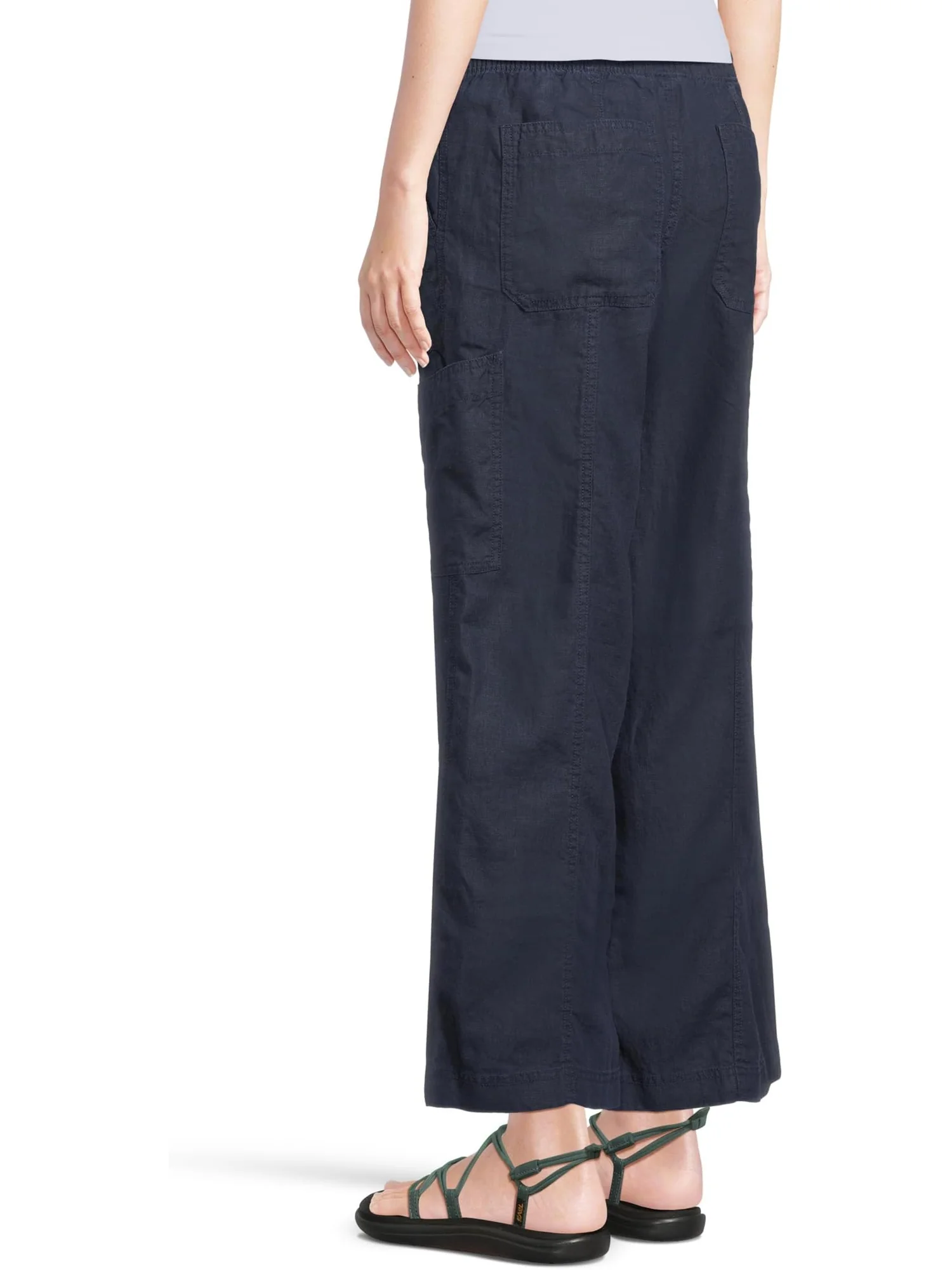 Джинсы L.L.Bean Women's Premium Linen Breezy Mid-Rise Wide Leg Utility Pull-On Pants — 3