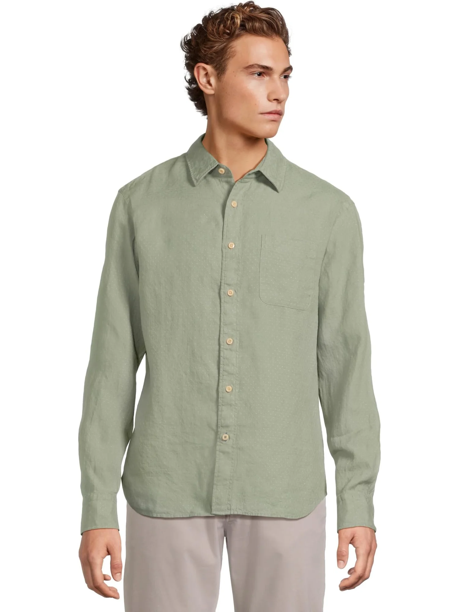 Рубашка Faherty Laguna Linen Shirt, цвет Fairfield Dobby — 1