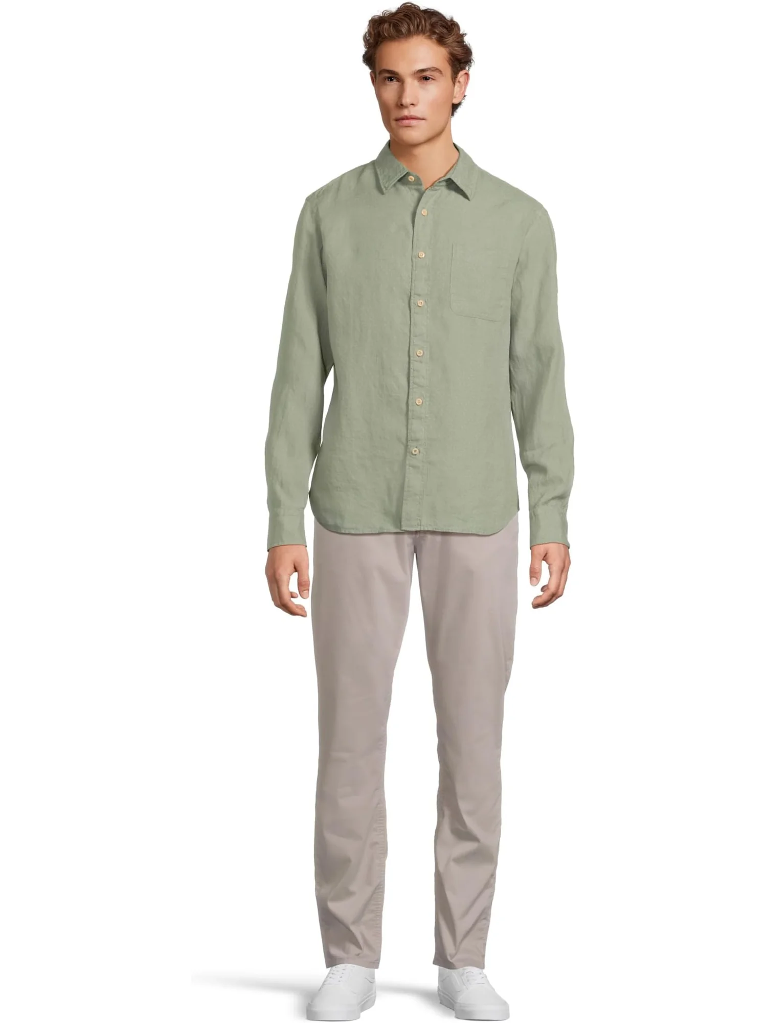 Рубашка Faherty Laguna Linen Shirt, цвет Fairfield Dobby — 5