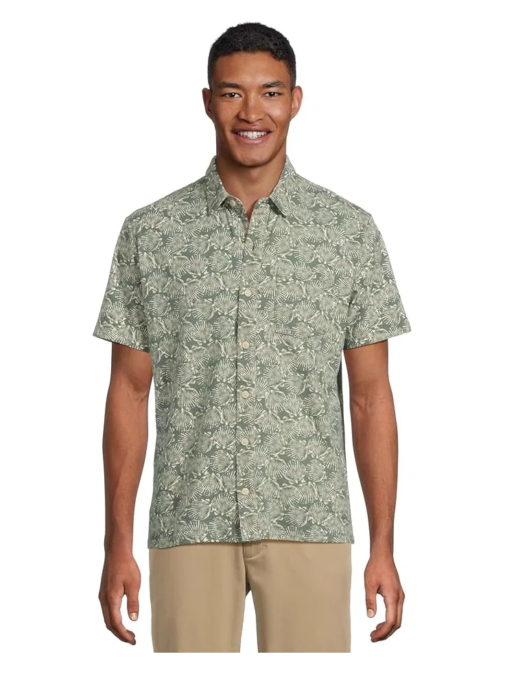 Рубашка L.L.Bean Lakewashed Performance Button Front Shirt Short Sleeve Traditional Fit Print — 1