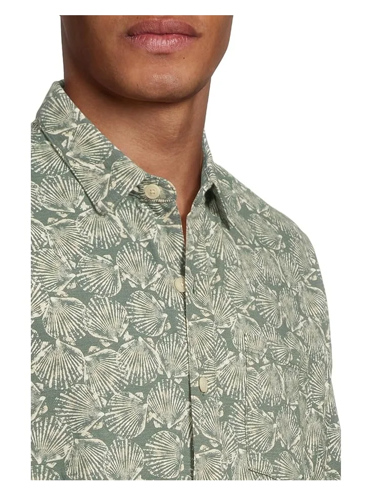 Рубашка L.L.Bean Lakewashed Performance Button Front Shirt Short Sleeve Traditional Fit Print — 4