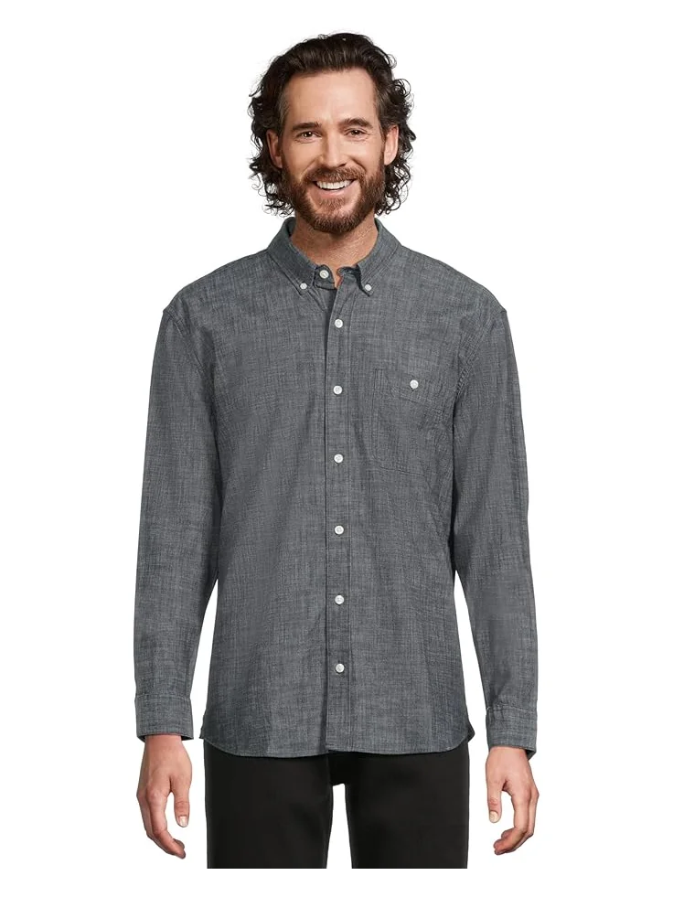 Рубашка L.L.Bean Comfort Stretch Chambray Shirt, Traditional Untucked Fit, Long-Sleeve — 1