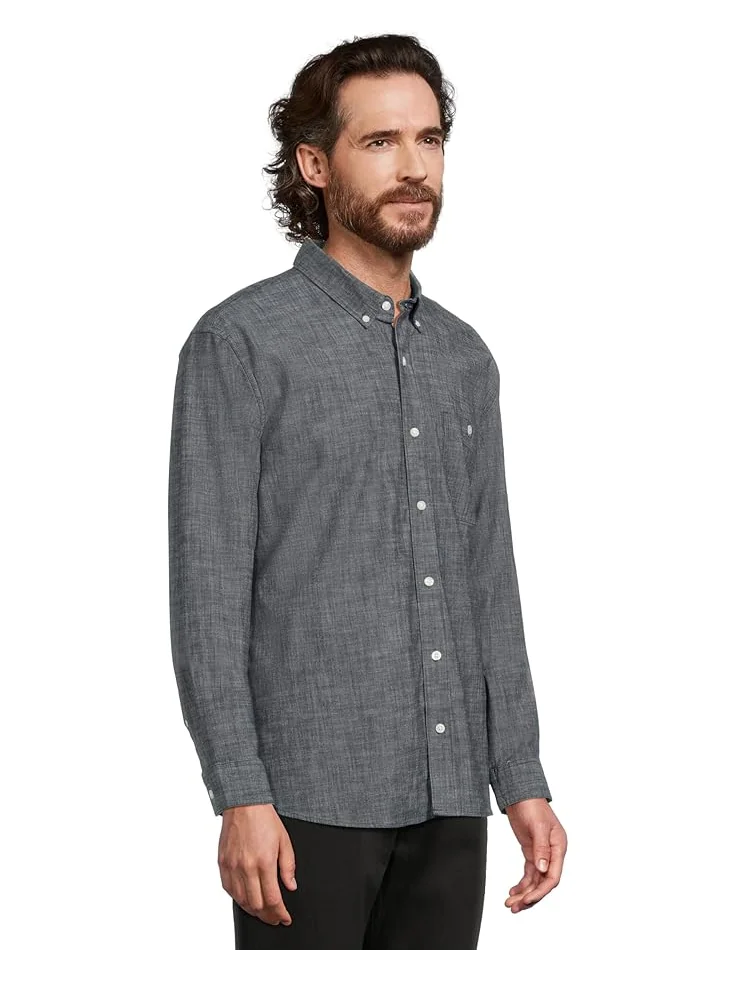 Рубашка L.L.Bean Comfort Stretch Chambray Shirt, Traditional Untucked Fit, Long-Sleeve — 2