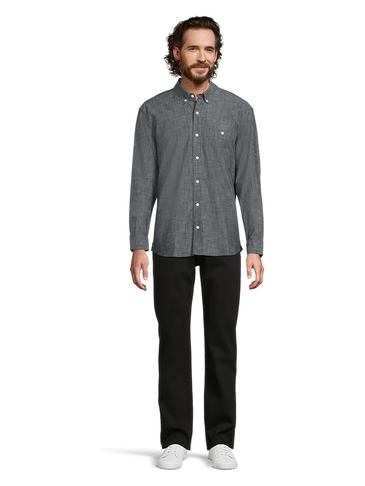 Рубашка L.L.Bean Comfort Stretch Chambray Shirt, Traditional Untucked Fit, Long-Sleeve — 5