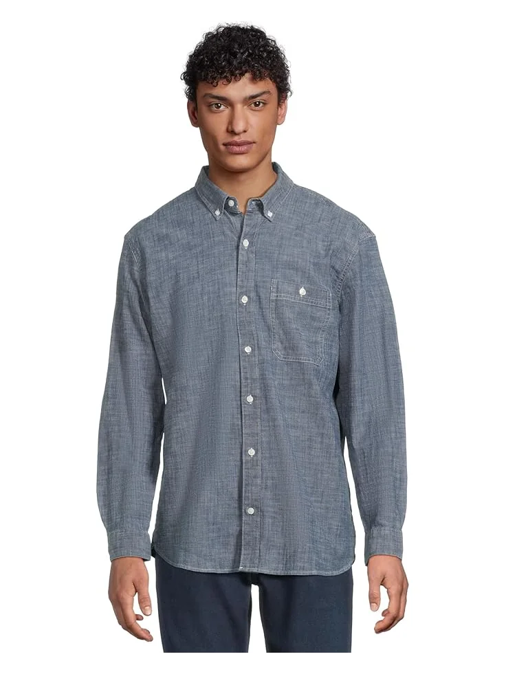 Рубашка L.L.Bean Comfort Stretch Chambray Shirt, Traditional Untucked Fit, Long-Sleeve — 1