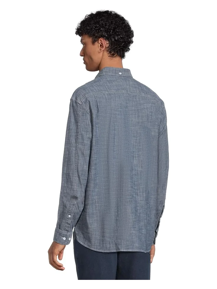 Рубашка L.L.Bean Comfort Stretch Chambray Shirt, Traditional Untucked Fit, Long-Sleeve — 3