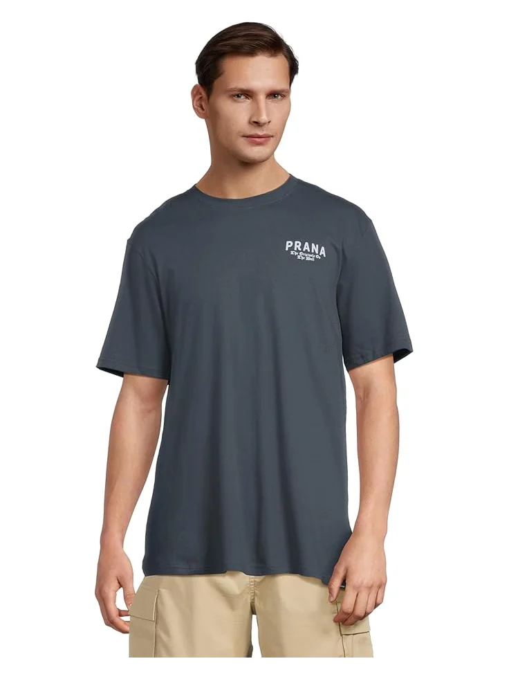 Футболка Prana Past and Present Short Sleeve Tee — серый