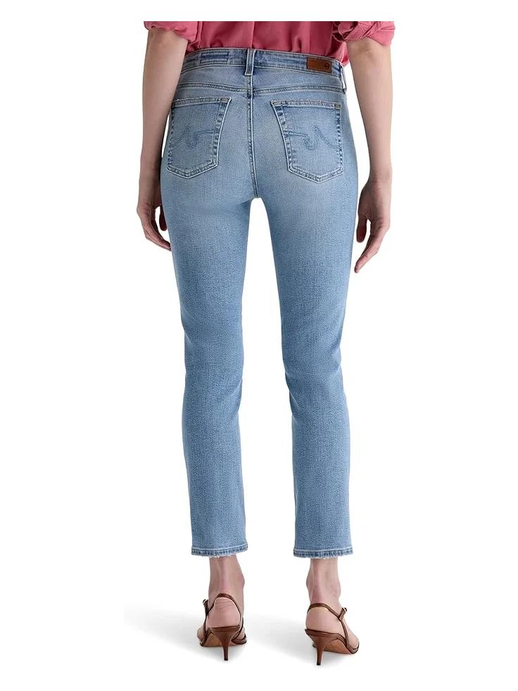 Джинсы AG Jeans Mari Mid-Rise Slim Straight Crop Jeans in Marina Blue — 3