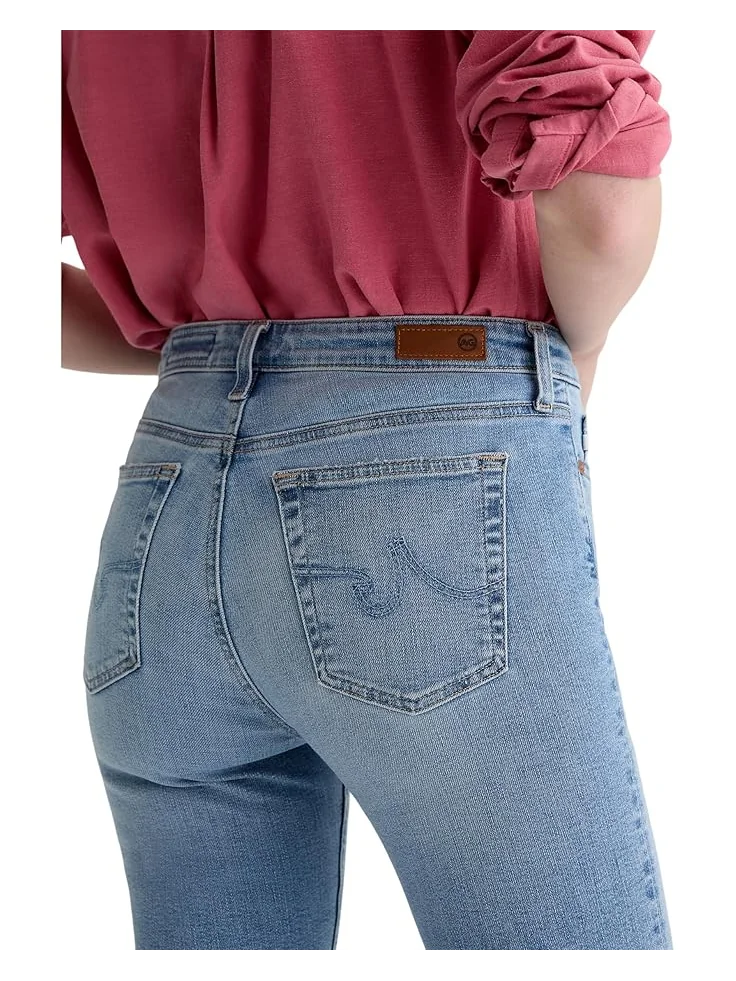 Джинсы AG Jeans Mari Mid-Rise Slim Straight Crop Jeans in Marina Blue — 4