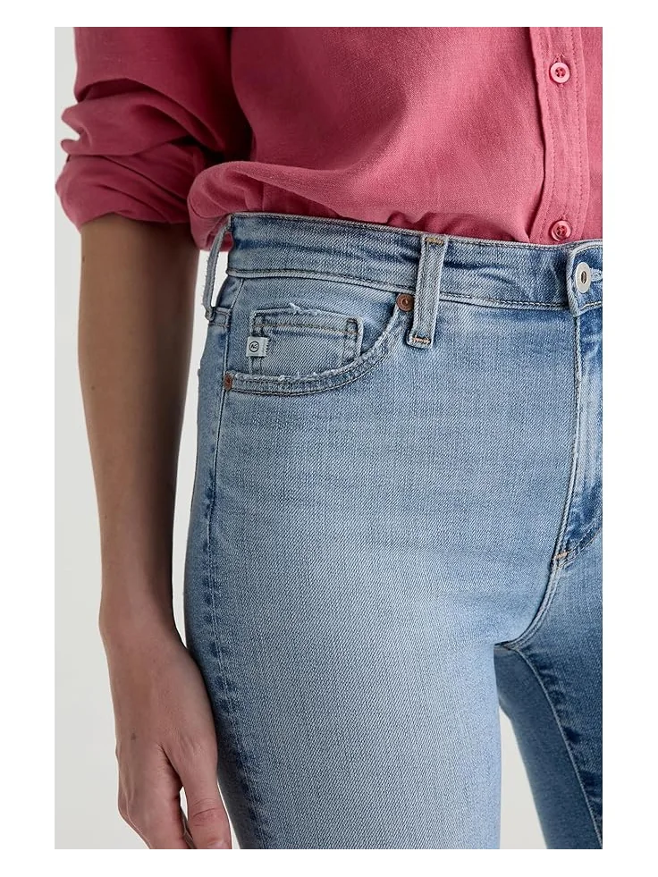 Джинсы AG Jeans Mari Mid-Rise Slim Straight Crop Jeans in Marina Blue — 5