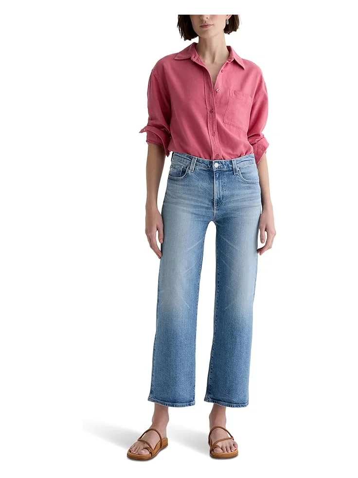 Джинсы AG Jeans Saige Mid-Rise Wide Leg in Helios, цвет Helios — 6