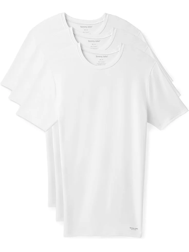 Рубашка Tommy John Second Skin Modal Crewneck Stay Tucked Undershirt 3-Pack — белый