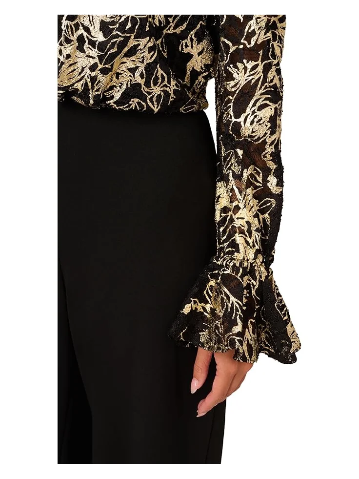 Комбинезон Adrianna Papell Lace and Crepe Jumpsuit — 3