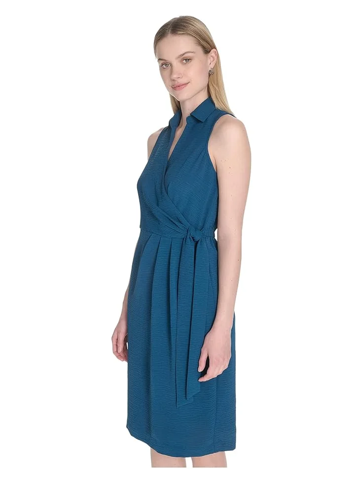 Платье Calvin Klein Aerowash Collared Elastic Waist Self Tie Midi — 2