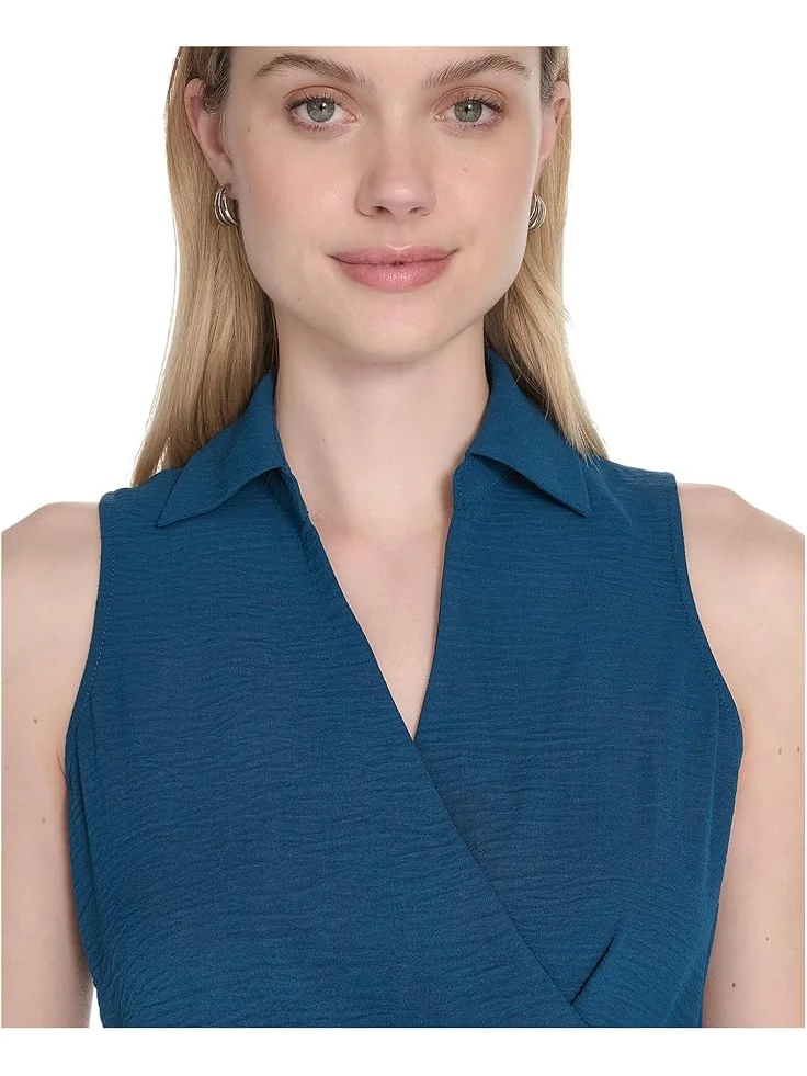 Платье Calvin Klein Aerowash Collared Elastic Waist Self Tie Midi — 4