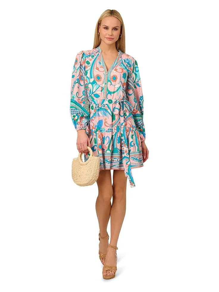 Платье Adrianna Papell Printed Short Dress — мульти