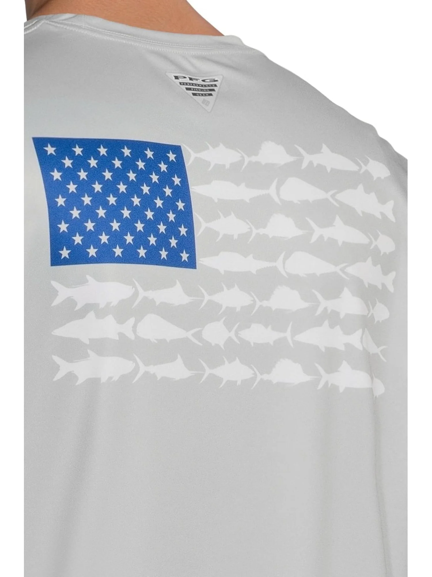 Мужская футболка Terminal Tackle PFG Fish с длинным рукавом Columbia — изображение 4 из 5, серый/синий