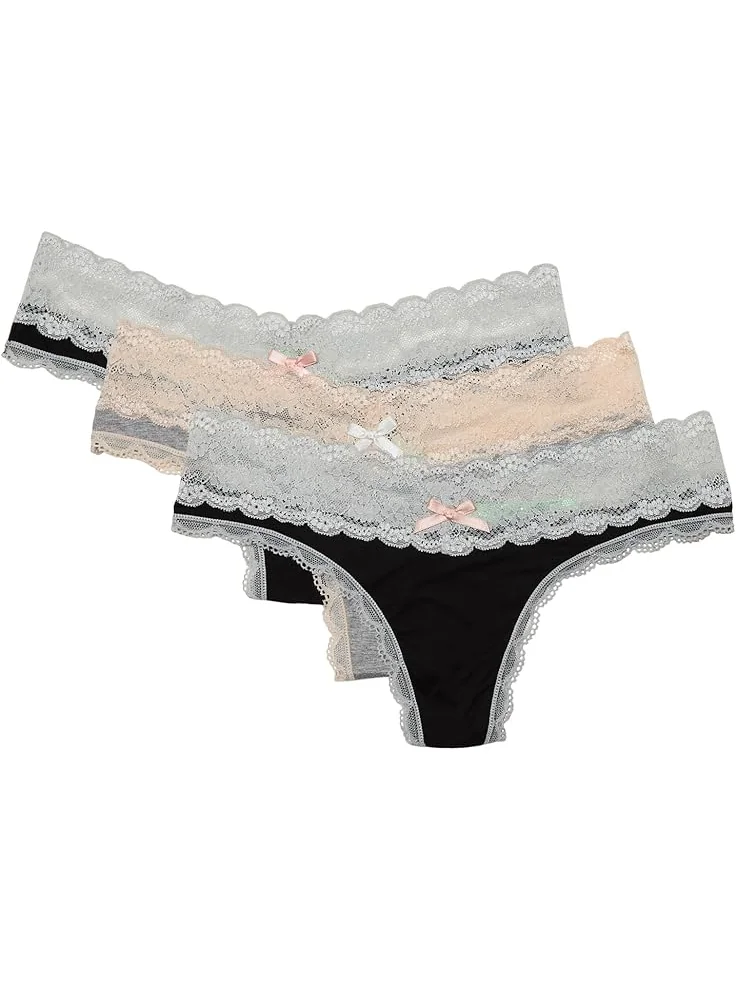 Стринги Honeydew Intimates Ahna Thong 3-pack — серебристый