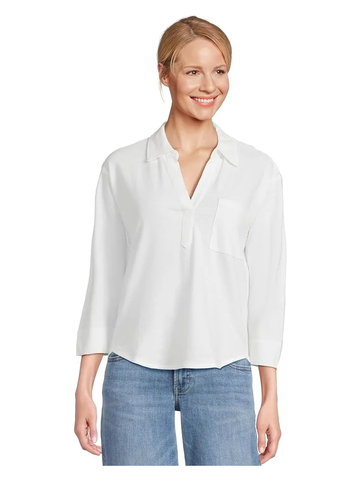 Футболка L.L.Bean Cotton Linen Tee Splitneck — 1