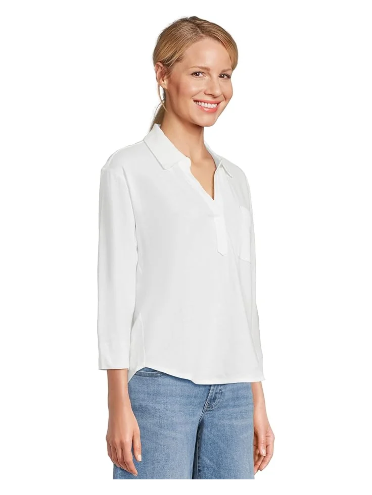 Футболка L.L.Bean Cotton Linen Tee Splitneck — 2