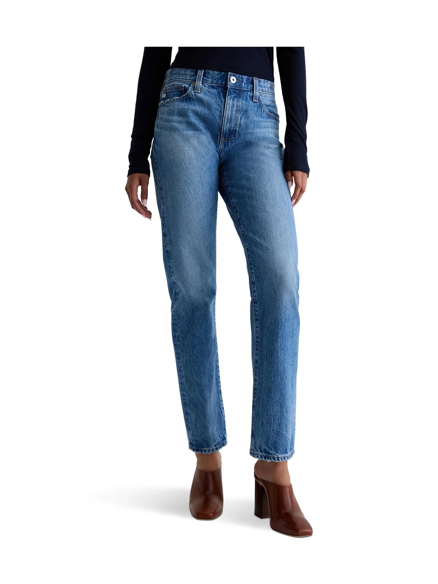 Джинсы AG Jeans The Boyfriend Mid Rise Relaxed Fit In Candid — 1