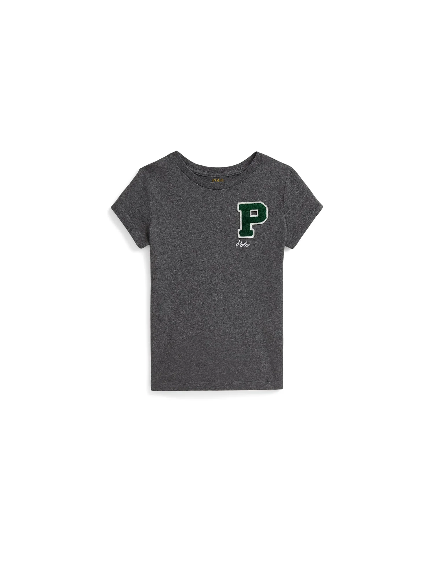 Футболка Polo Ralph Lauren Kids Cotton Jersey Letterman Tee — серый