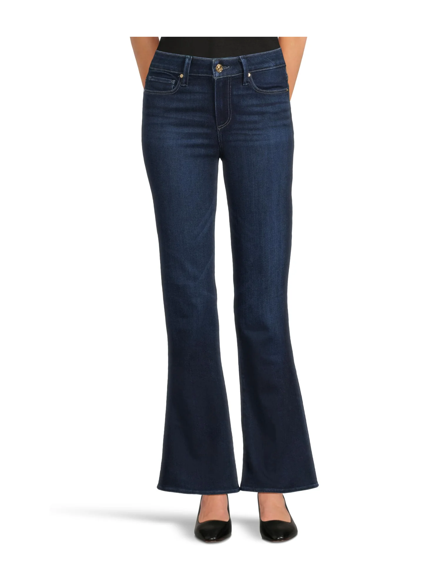 Джинсы Paige Hr Laurel Canyon 32" With Reversed Seamed Beltloops In Waterloo — 1