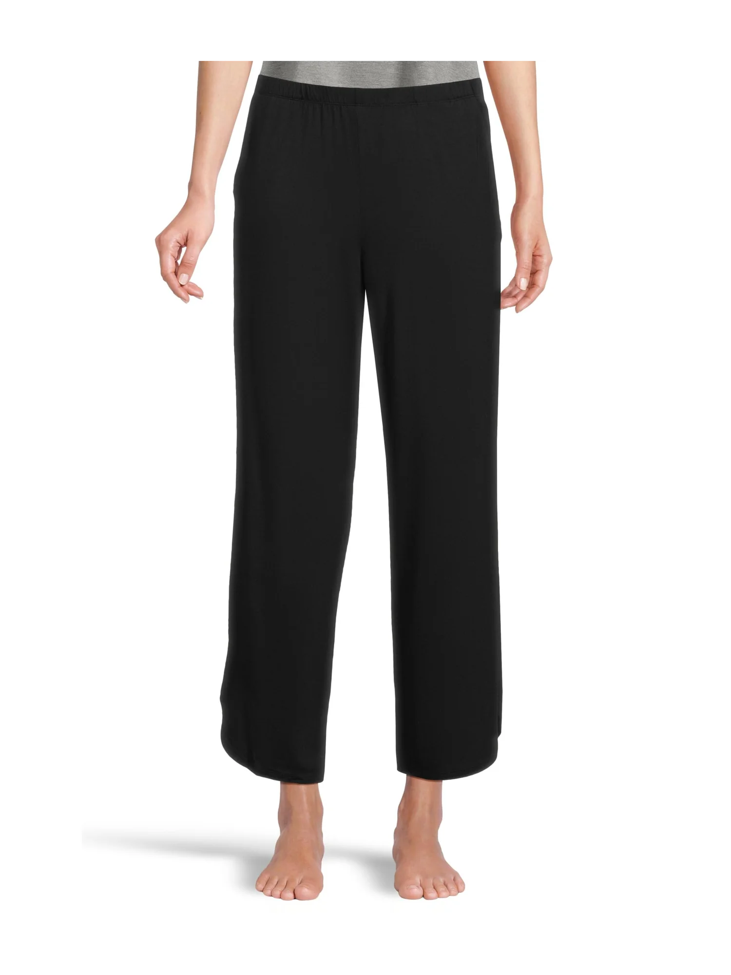 Брюки Barefoot Dreams Ultra Soft Jersey Curved Hem Cropped Pant — черный