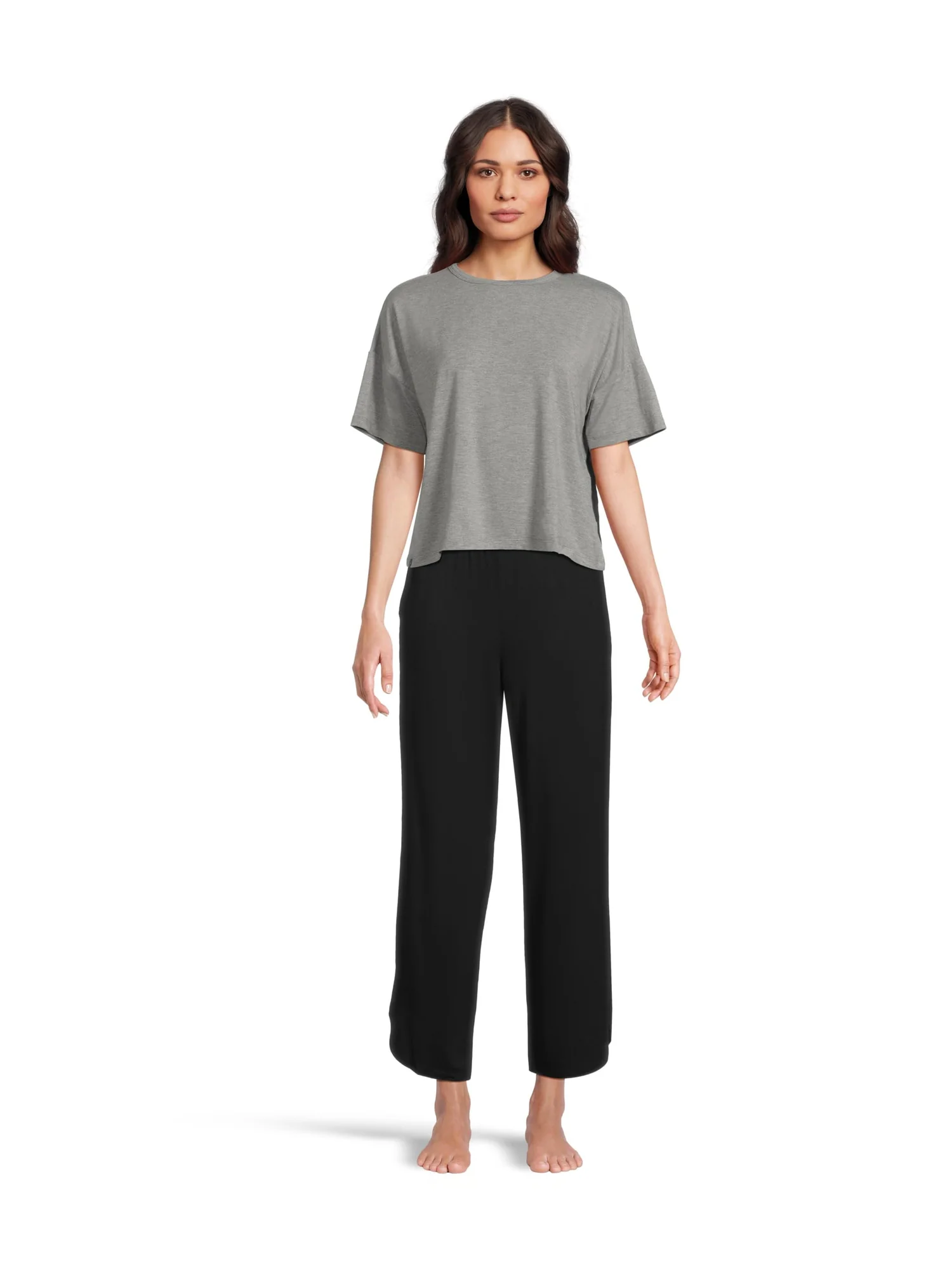 Брюки Barefoot Dreams Ultra Soft Jersey Curved Hem Cropped Pant — 5