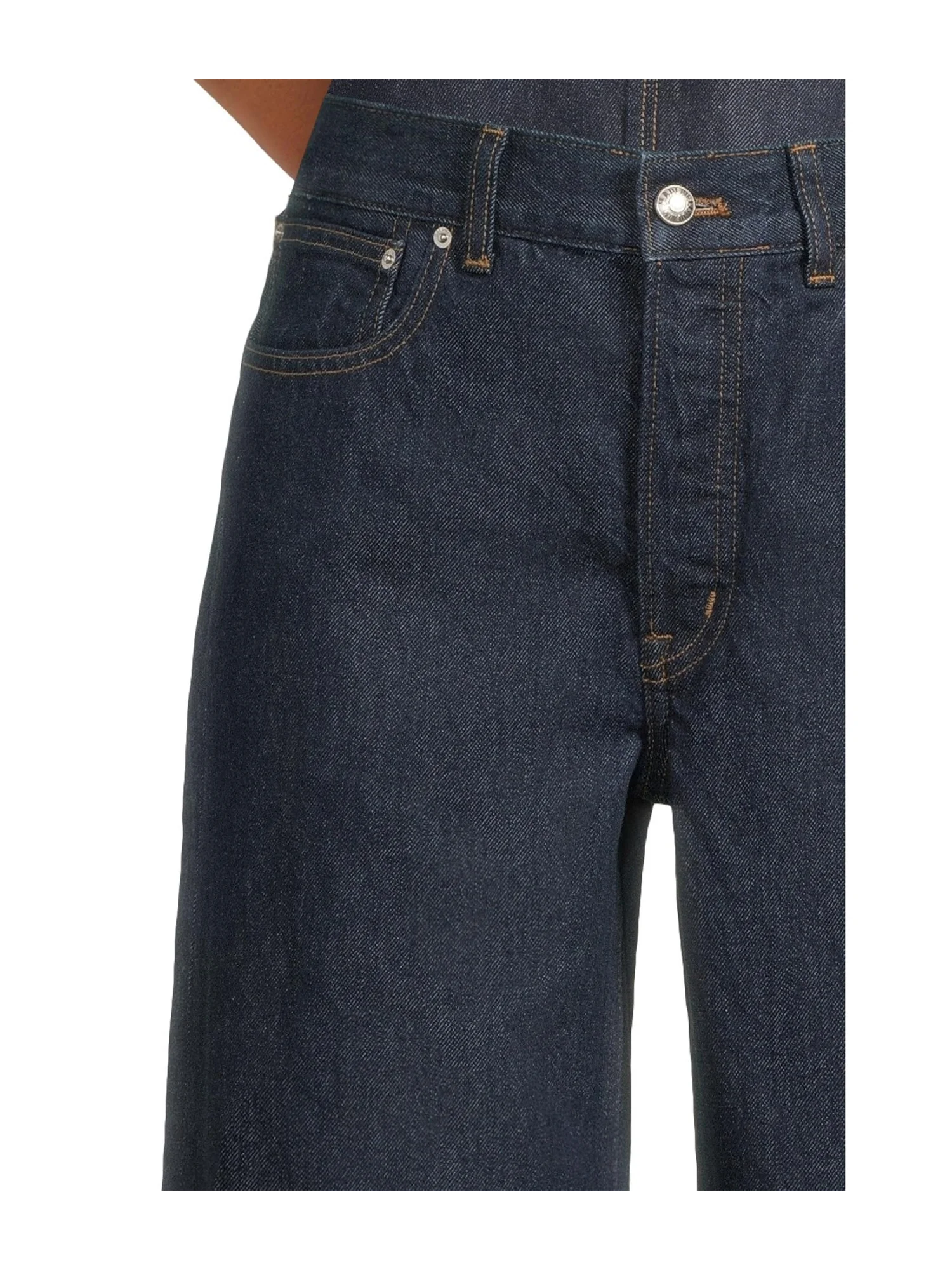 Джинсы Madewell Low Slung Baggy Rinse With Cuff In Rinse Wash — 4