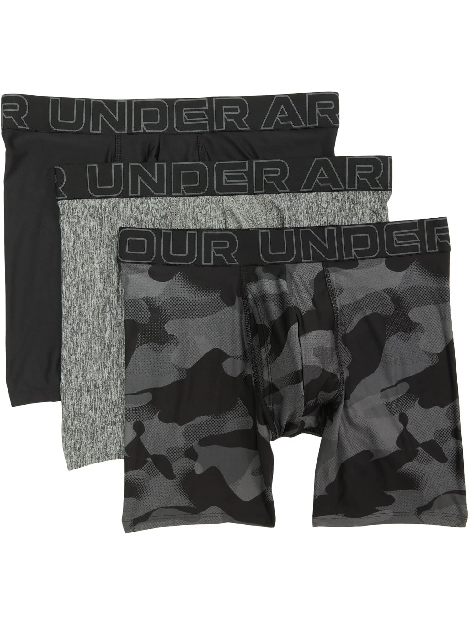 Боксеры Under Armour 3-pack Performance Tech Print 6” Boxer Briefs — 1