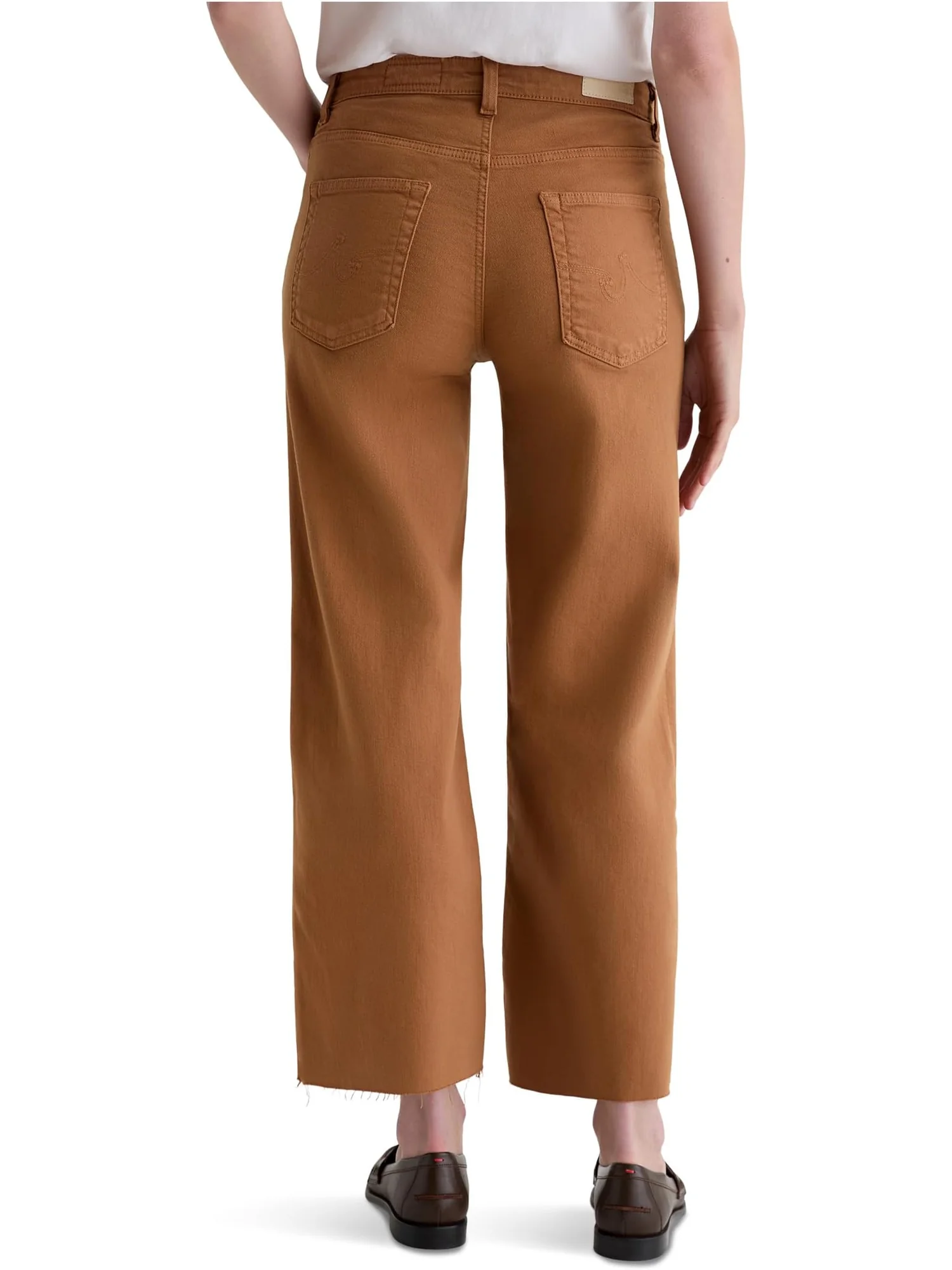 Брюки AG Jeans Saige Mid Rise Wide Leg Crop In Ginger — 2