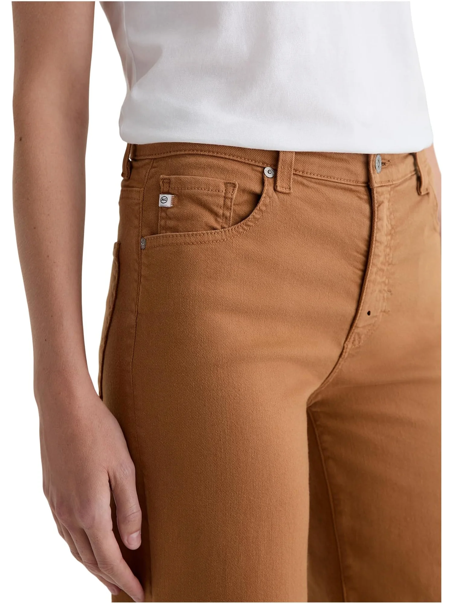 Брюки AG Jeans Saige Mid Rise Wide Leg Crop In Ginger — 3
