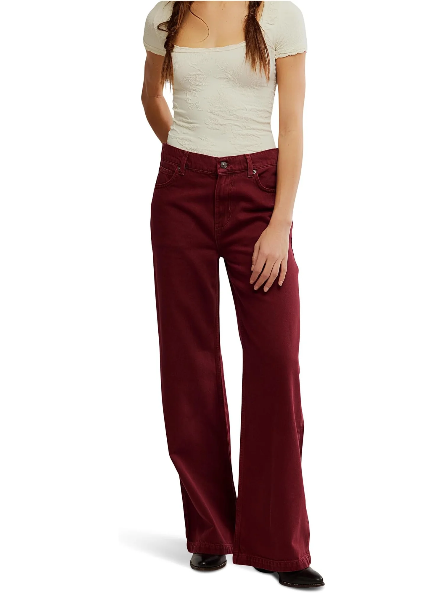 Брюки Free People Stride Jean, цвет Syrah — 1