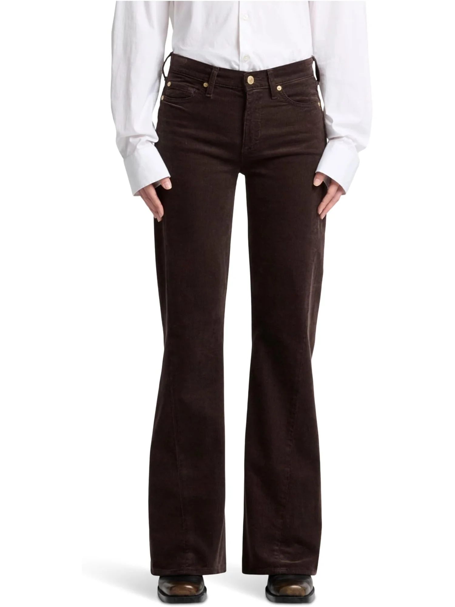 Джинсы 7 For All Mankind Twisted Dojo Tailorless, цвет Corduroy Coffee — коричневый