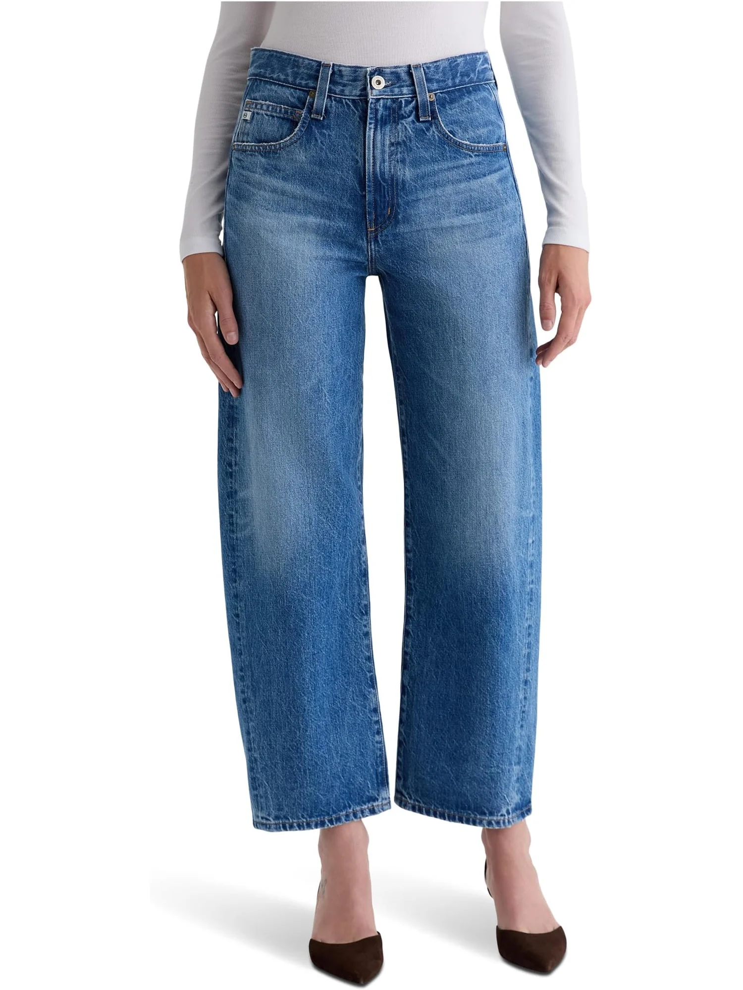 Джинсы AG Jeans Hattie High Rise Barrel In Candid — 1