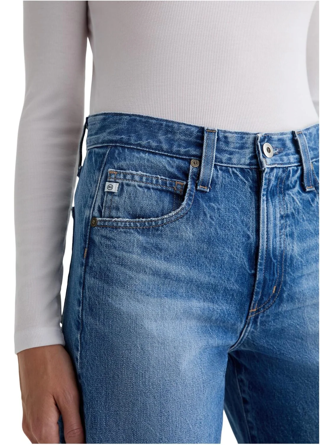 Джинсы AG Jeans Hattie High Rise Barrel In Candid — 4
