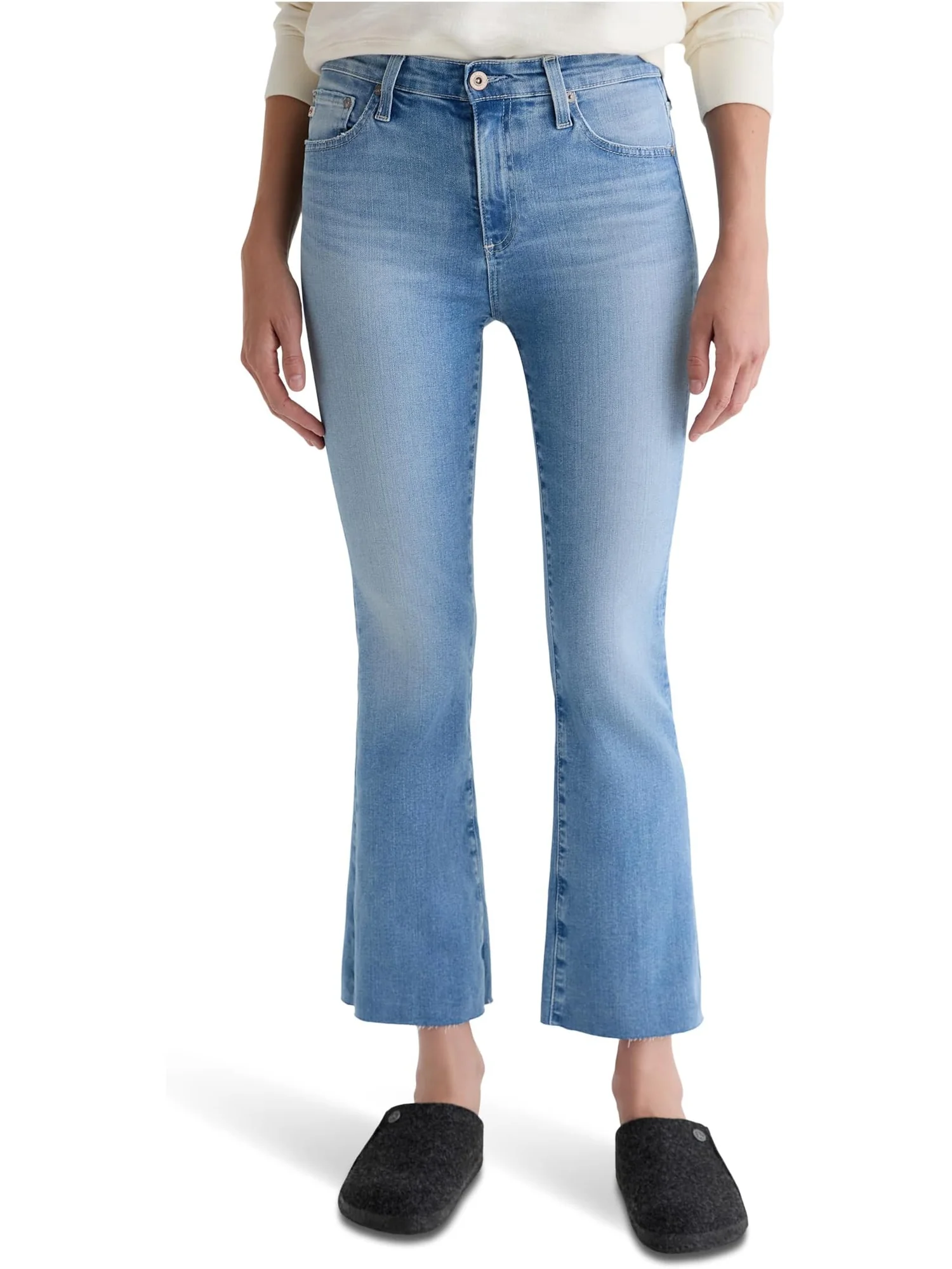 Джинсы AG Jeans Farrah Mid Rise Crop Boot Jean In 14 Years Fortuna, цвет 14 Years Fortuna — 1